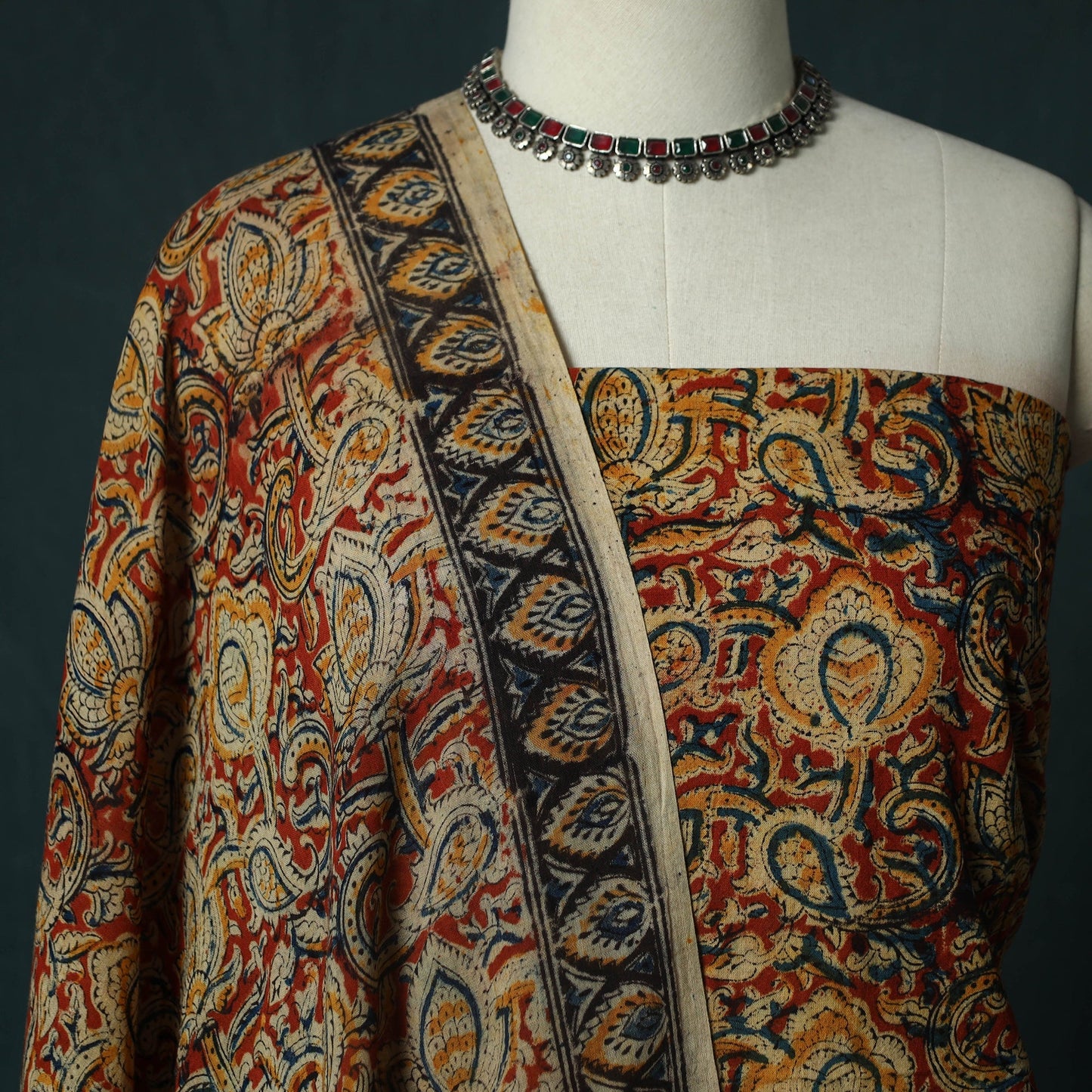 Pedana hand block print natural dyed cotton kalamkari 2pc