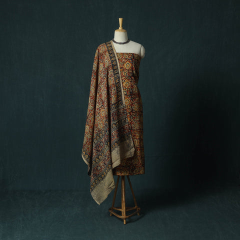 Pedana hand block print natural dyed cotton kalamkari 2pc