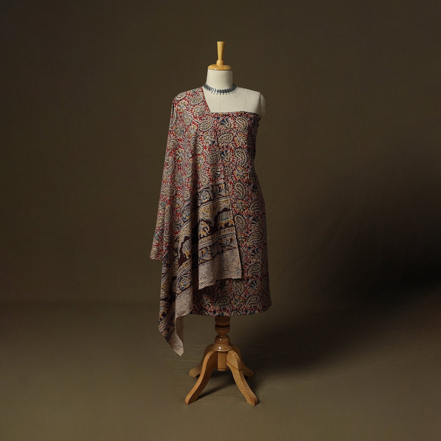 Pedana hand block print natural dyed cotton kalamkari 2pc