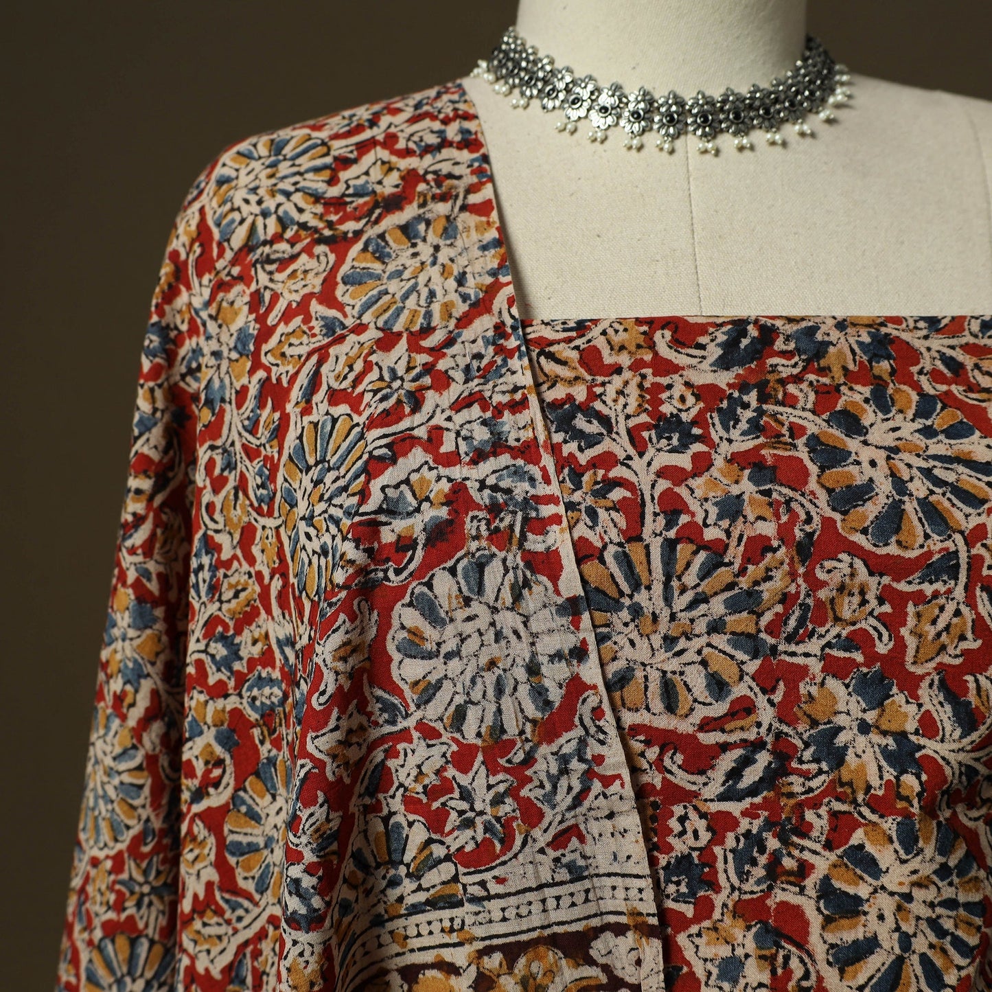 Pedana hand block print natural dyed cotton kalamkari 2pc