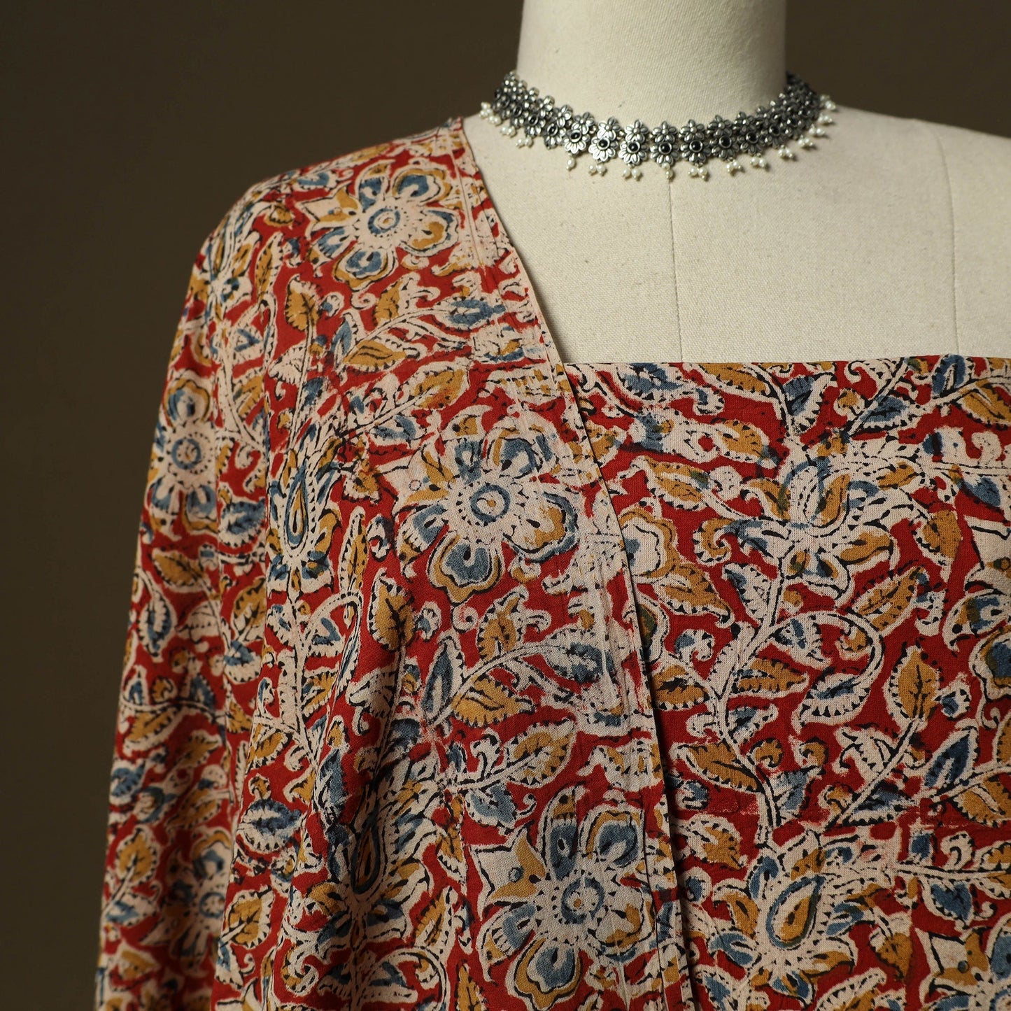 Pedana hand block print natural dyed cotton kalamkari 2pc