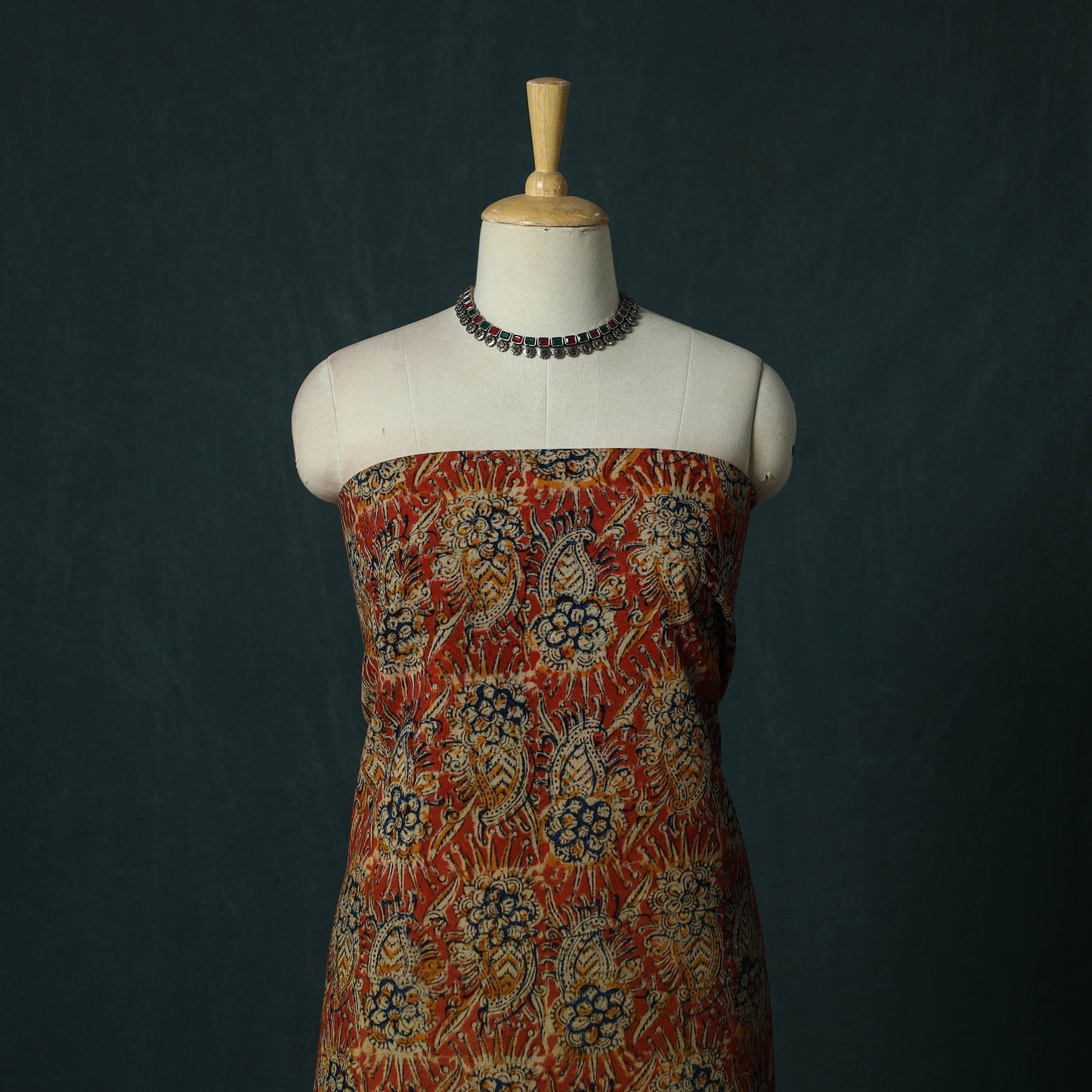 Pedana hand block print natural dyed cotton kalamkari 2pc