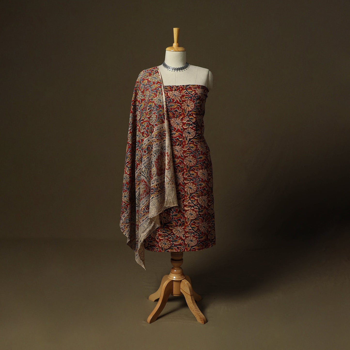 Pedana hand block print natural dyed cotton kalamkari 2pc