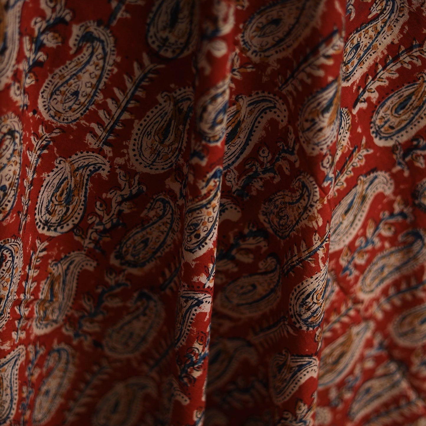 Pedana hand block print natural dyed cotton kalamkari