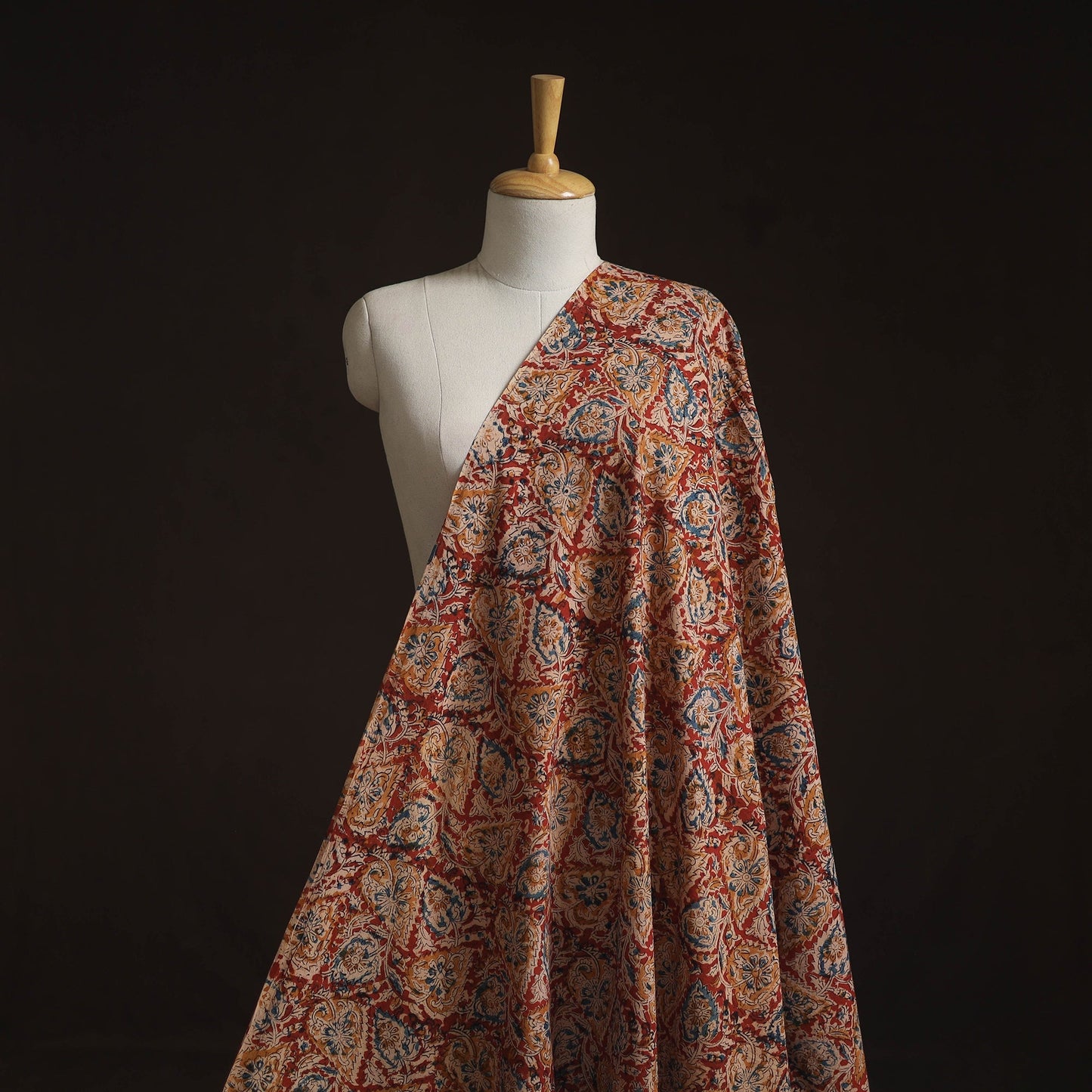 Pedana hand block print natural dyed cotton kalamkari