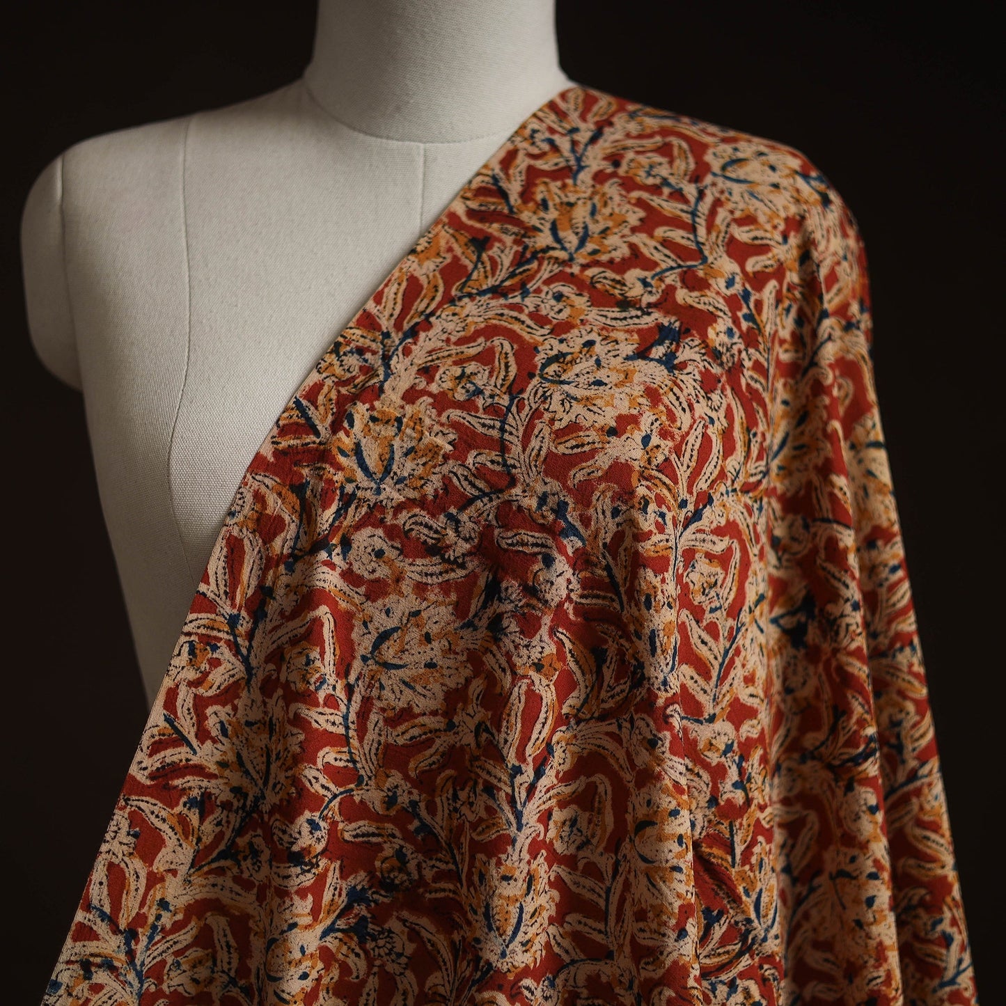 Pedana hand block print natural dyed cotton kalamkari