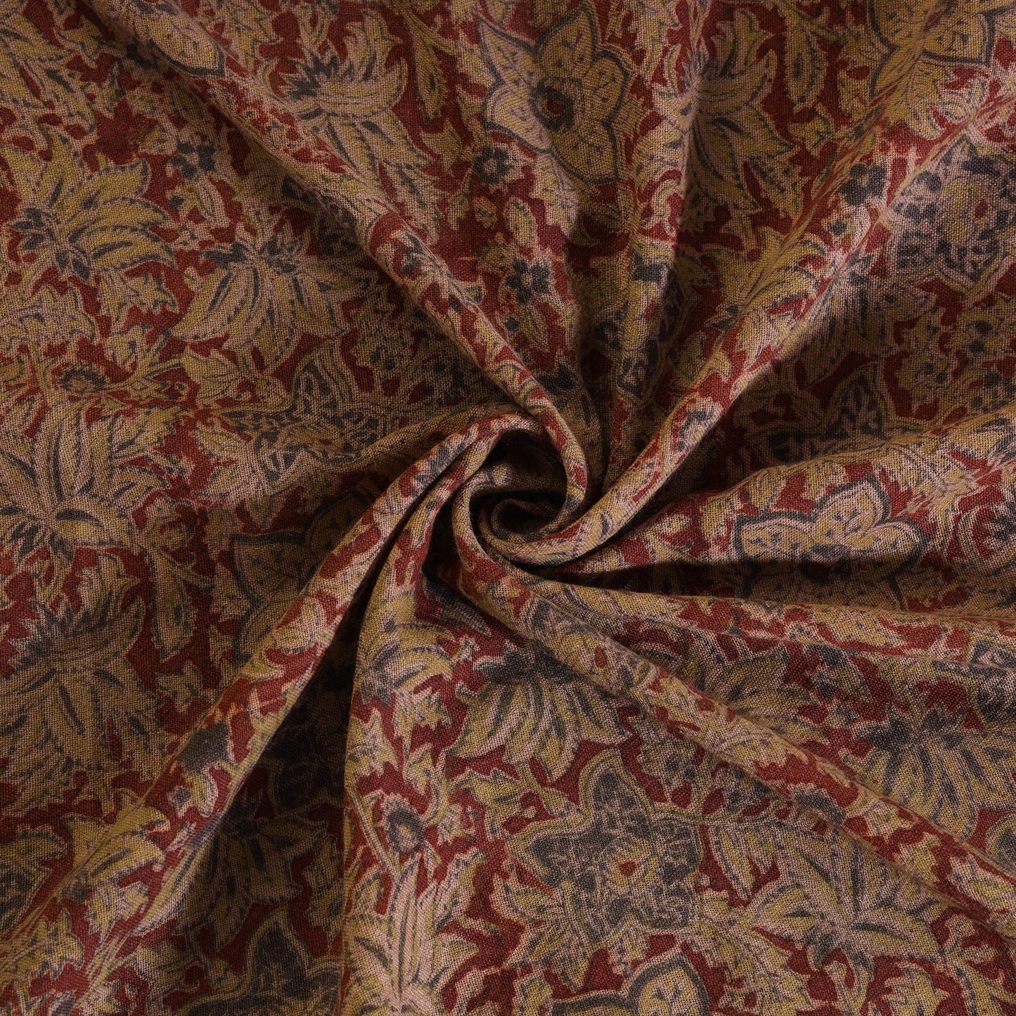 Red - pedana handwoven wool natural dyed kalamkari fabric