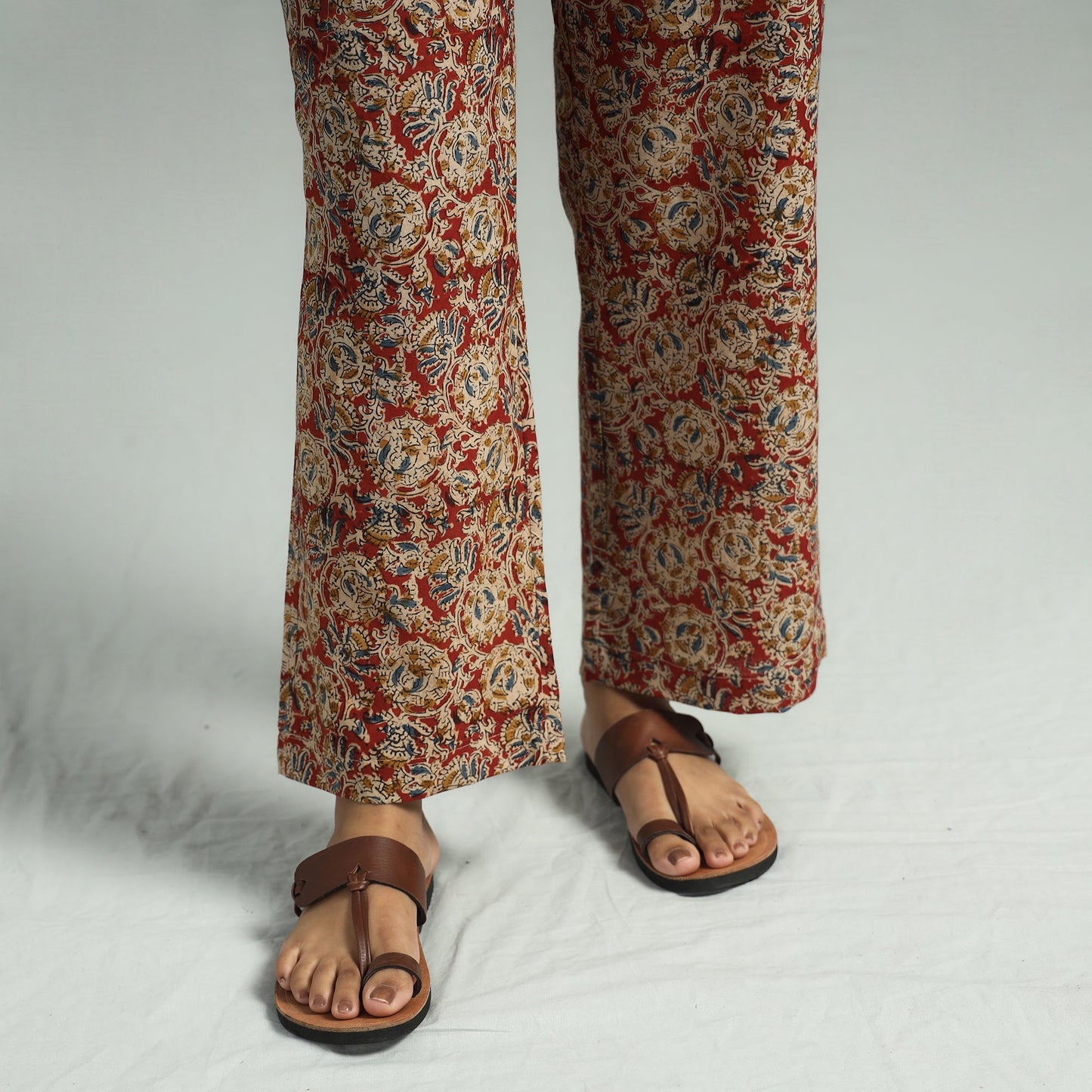 Red - Pedana Kalamkari Block Printed Cotton Co-Ord Set