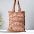 Red Pedana Kalamkari Block Printed Cotton Shopping Bag