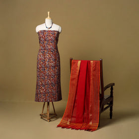 Pedana kalamkari cotton 2pc unstitched dress material