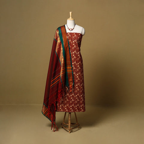 Pedana kalamkari cotton 2pc unstitched dress material