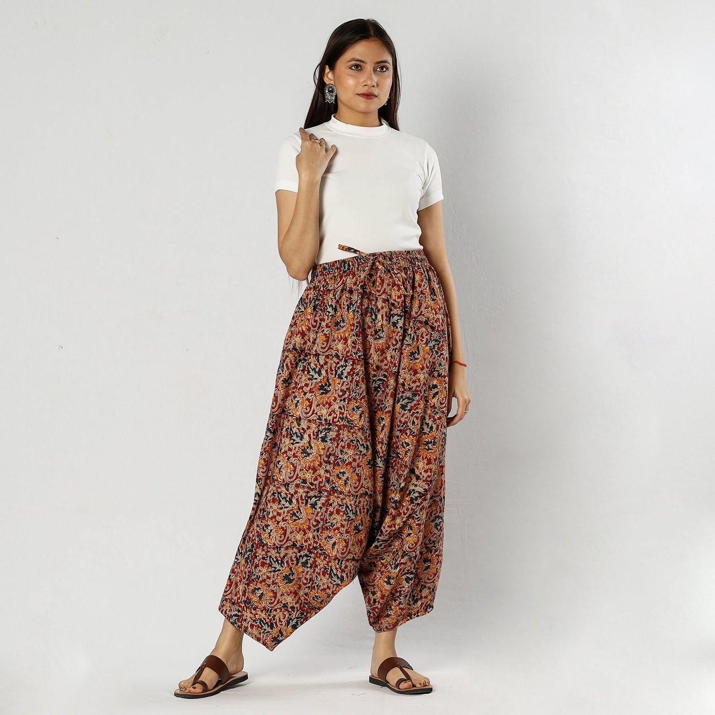 Buy Pedana Kalamkari Block Print Cotton Harem Pant Online at iTokri.com