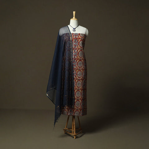 Pedana kalamkari hand block print natural dyed cotton 2pc