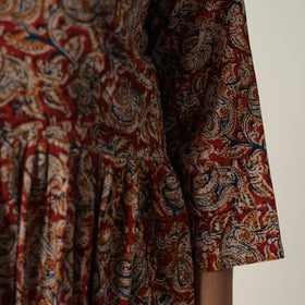 Buy Pedana Kalamkari Block Printed Cotton Flared Dress 02 Online at iTokri.com