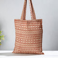 Red Pedana Kalamkari Block Printed Cotton Shopping Bag