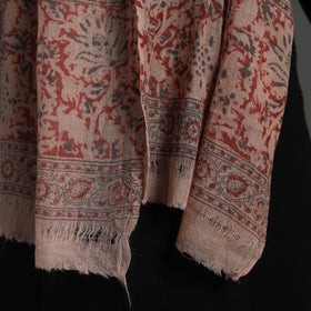 Red Block Print Pedana Kalamkari Wool Stole
