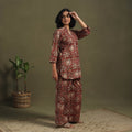 Red Pedana Natural Dyed Block Print Kalamkari Co-ord Set 