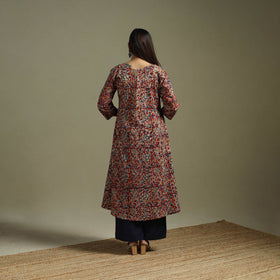 Red - pedana natural dyed cotton hand embroidery a-line