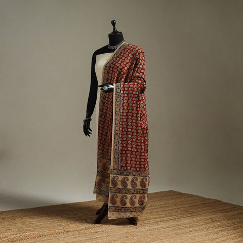 Pedana natural dyed cotton kalamkari dupatta 02