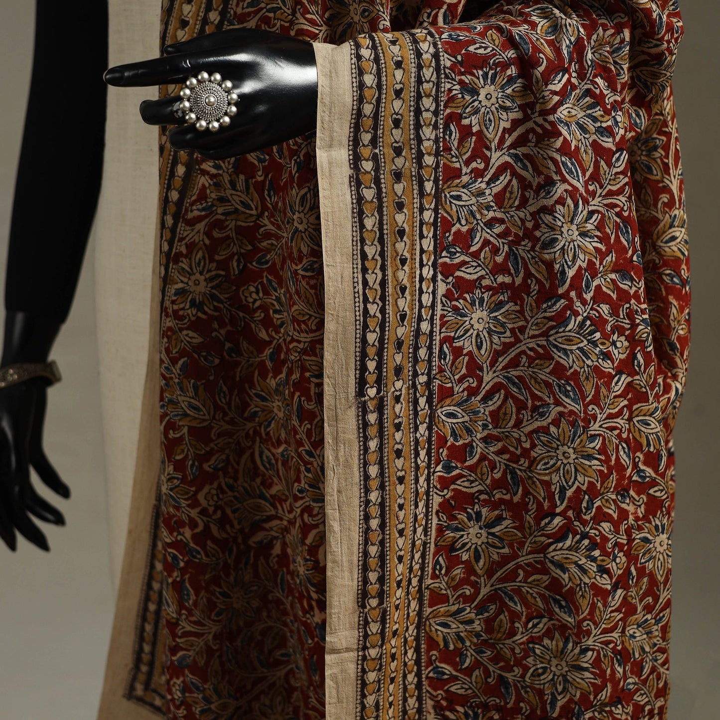 Pedana natural dyed cotton kalamkari dupatta 03