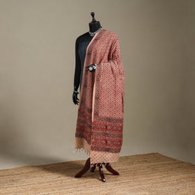 Red - pedana natural dyed cotton kalamkari dupatta 04
