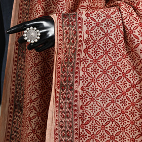 Red - pedana natural dyed cotton kalamkari dupatta 04