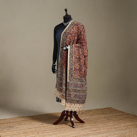Red - pedana natural dyed cotton kalamkari dupatta 05
