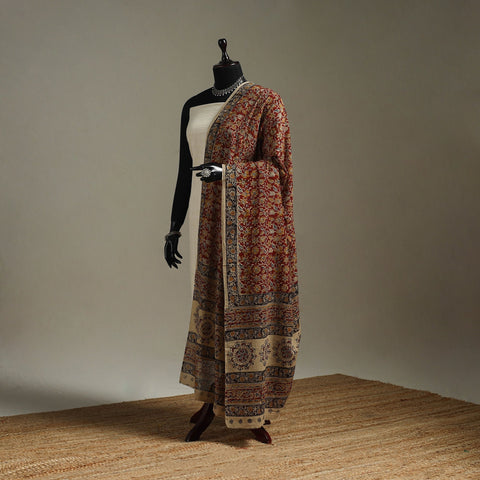 Pedana natural dyed cotton kalamkari dupatta 08