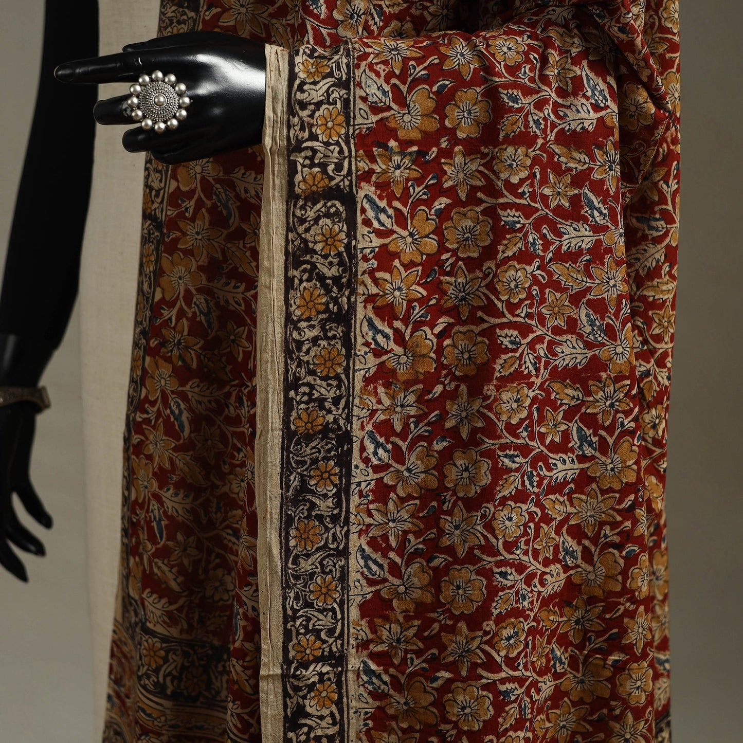 Pedana natural dyed cotton kalamkari dupatta 08