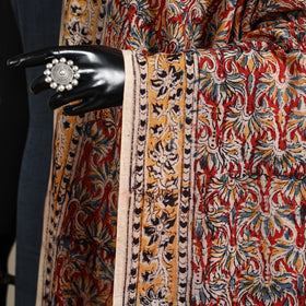 Red - pedana natural dyed cotton kalamkari dupatta 16