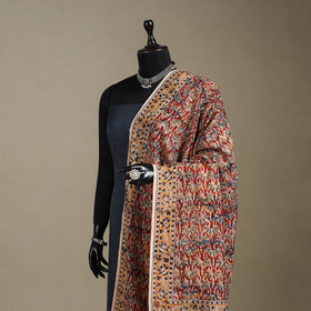 Red - pedana natural dyed cotton kalamkari dupatta 16