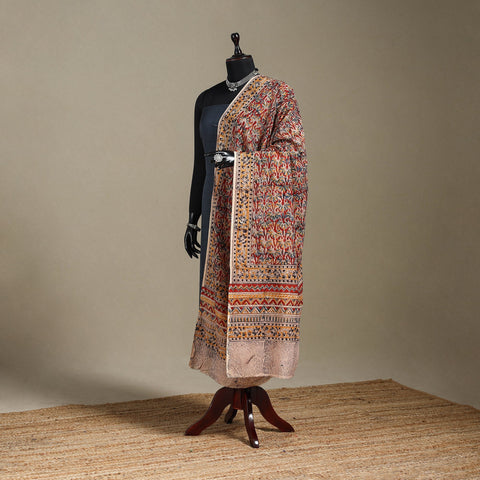 Red - pedana natural dyed cotton kalamkari dupatta 16