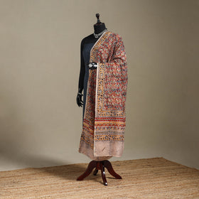 Red - pedana natural dyed cotton kalamkari dupatta 16