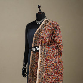 Red - pedana natural dyed cotton kalamkari dupatta 21