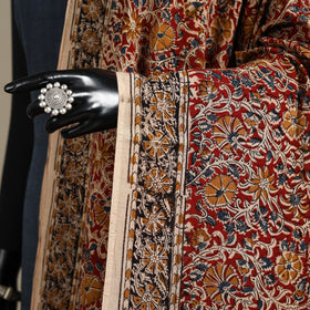 Red - pedana natural dyed cotton kalamkari dupatta 21