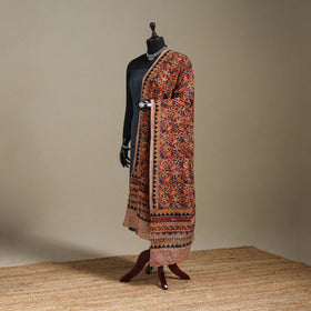 Red - pedana natural dyed cotton kalamkari dupatta 22