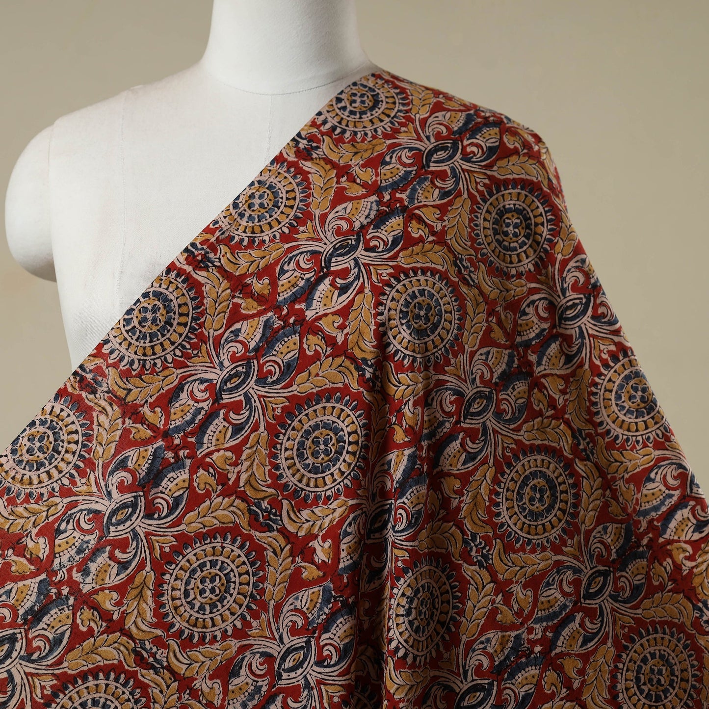 Pedana natural dyed cotton kalamkari fabric 05 - handcrafted