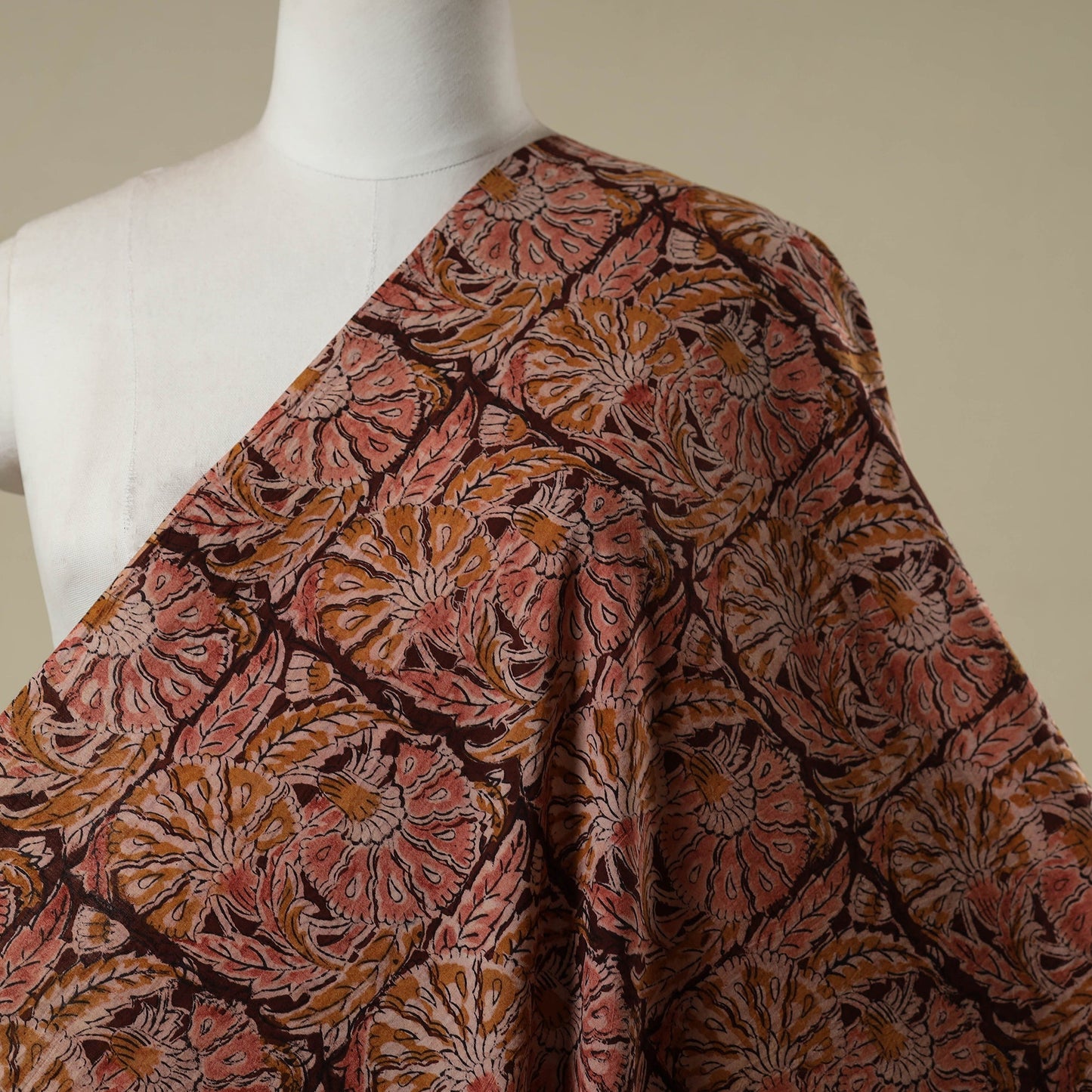 Pedana natural dyed cotton kalamkari fabric 07 - handcrafted
