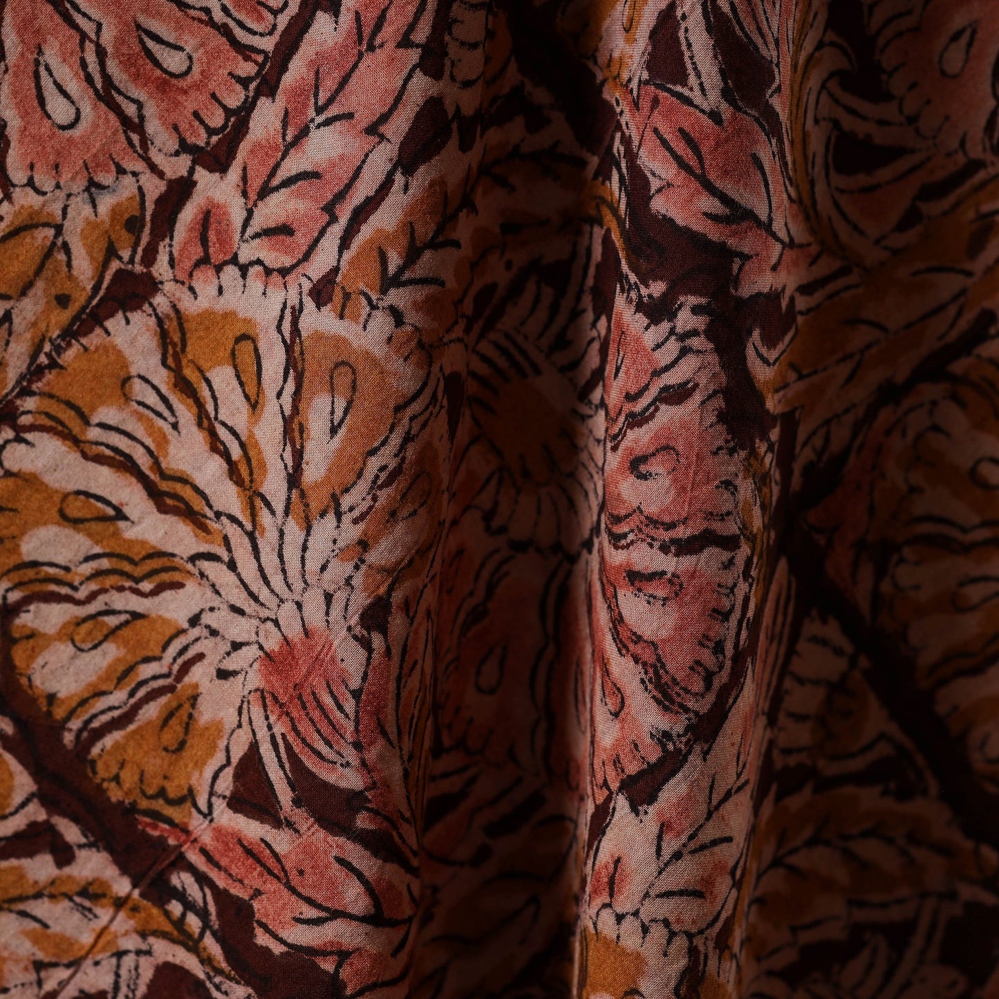 Pedana natural dyed cotton kalamkari fabric 07 - handcrafted