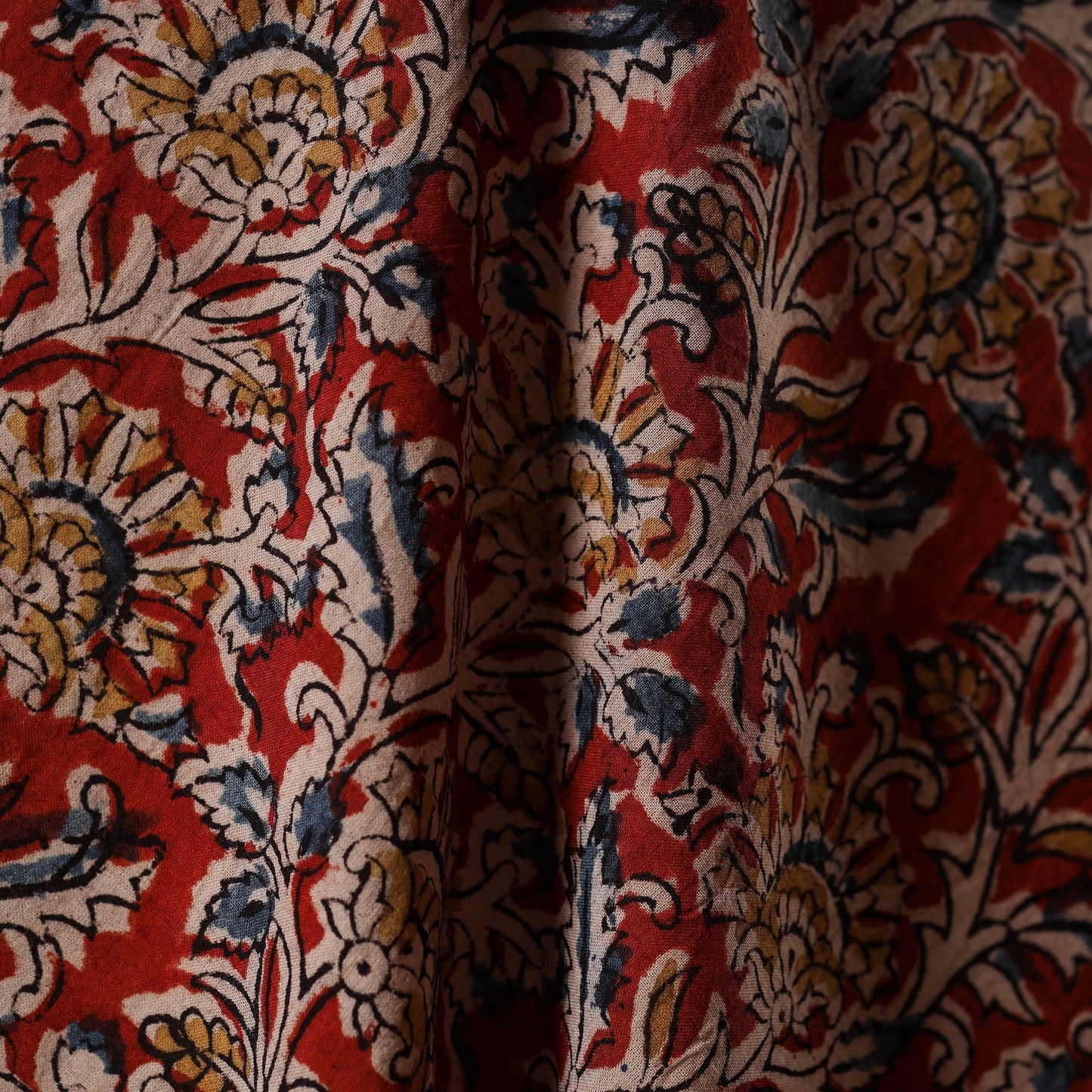 Pedana natural dyed cotton kalamkari fabric 08 - handcrafted