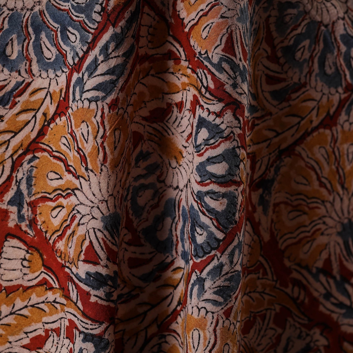 Pedana natural dyed cotton kalamkari fabric 09 - handcrafted
