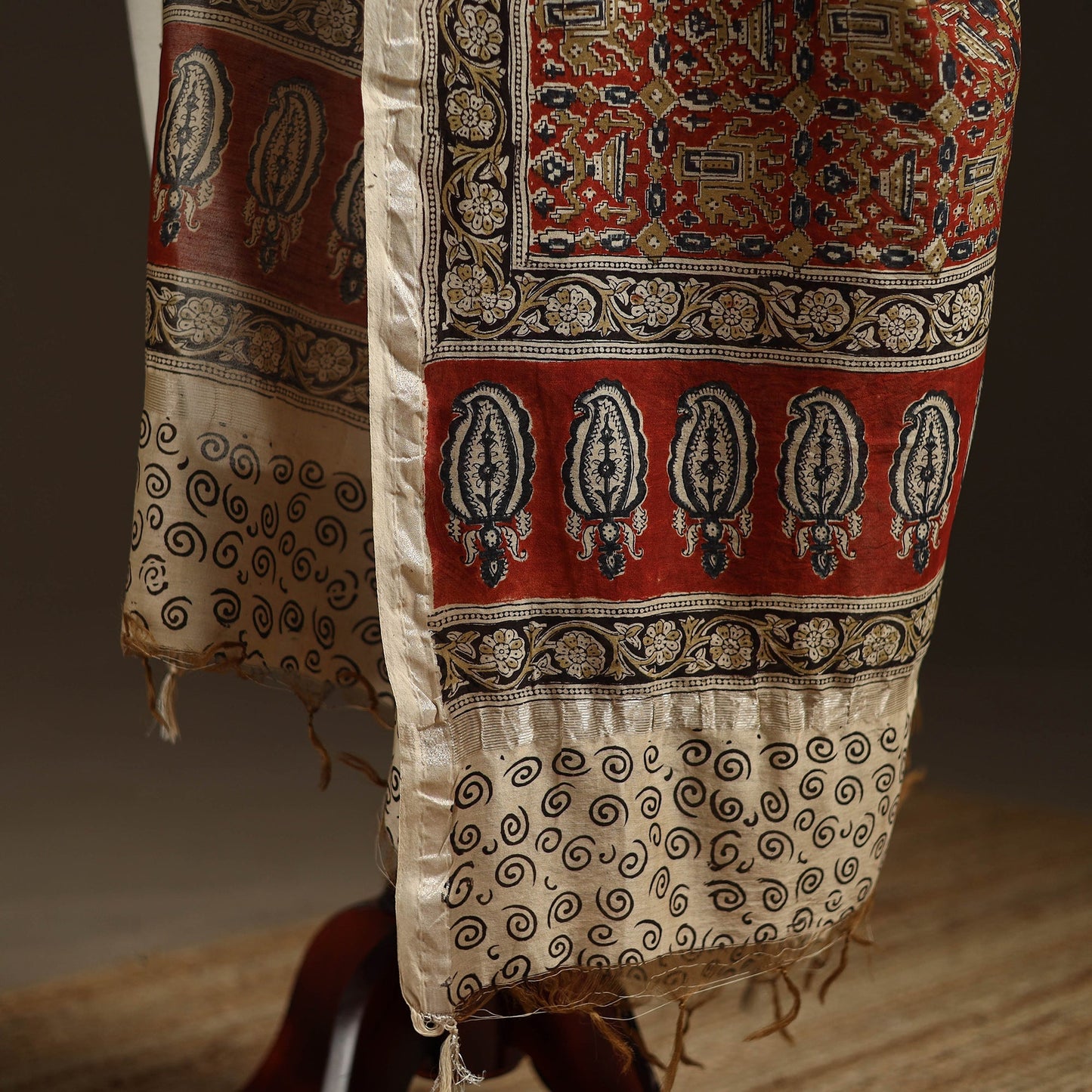 Orange - pedana natural dyed hand kalamkari dupatta