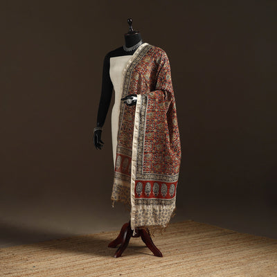 Orange - pedana natural dyed hand kalamkari dupatta