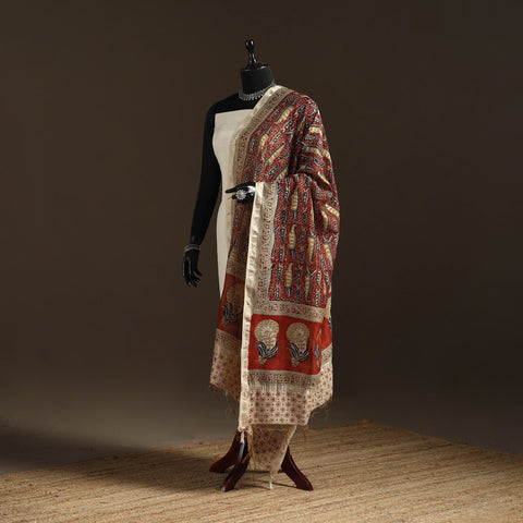 Orange - pedana natural dyed hand kalamkari dupatta