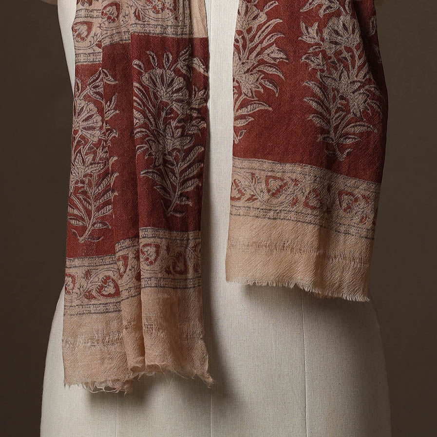 Pedana natural dyed hand wool kalamkari stole 03