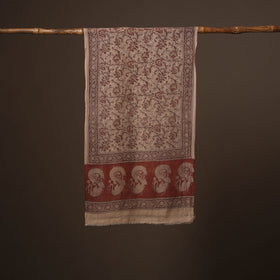 Pedana natural dyed hand wool kalamkari stole 06