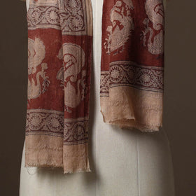 Pedana natural dyed hand wool kalamkari stole 06