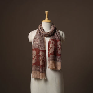 Pedana natural dyed hand wool kalamkari stole 06