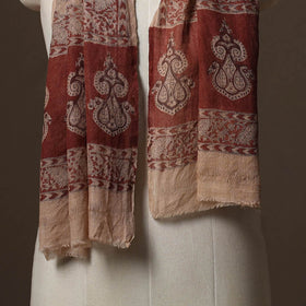 Pedana natural dyed hand wool kalamkari stole 13