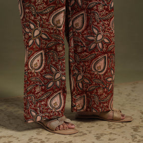 Red Pedana Natural Dyed Block Print Kalamkari Co-ord Set 